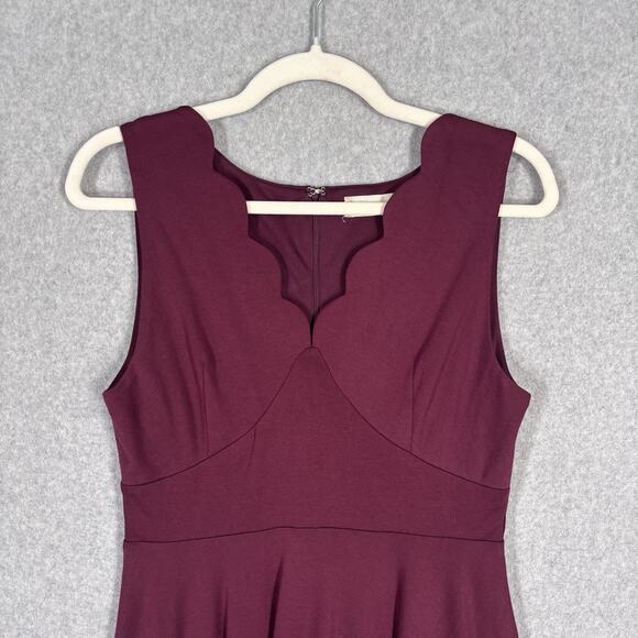 Altard State Dress Medium Burgundy Scalloped Pleated Academia Preppy Twee Career - Picture 2 of 12